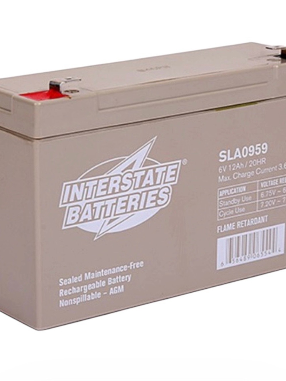 Interstate Rechargeable Battery SLA0959 6V 12Ah 3.6A New